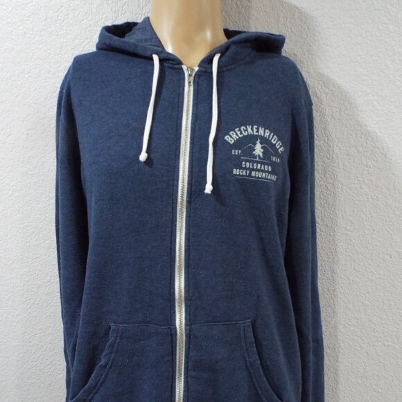 Tech Styles Men's Full Zip Breckenridge Hoodie Back Graphic Charcoal Size XL - Picture 2 of 11